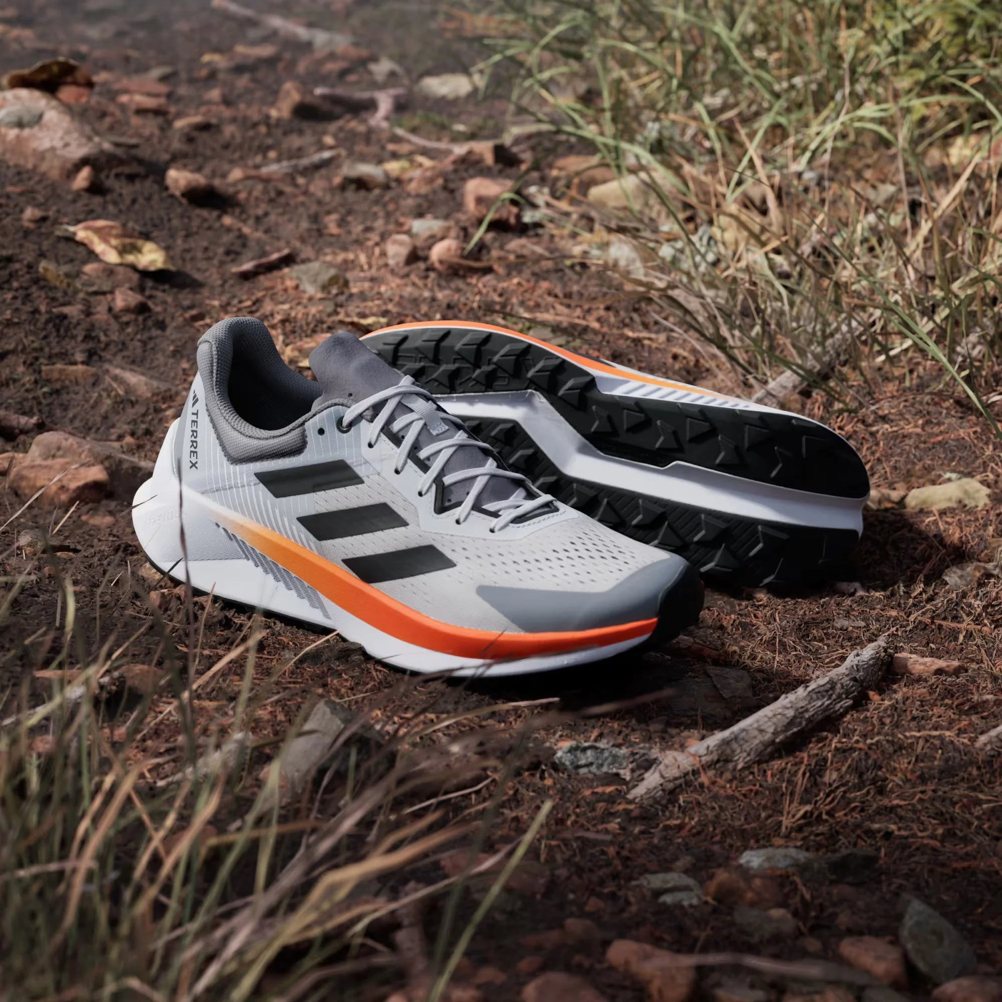 Adidas Terrex Men's Soulstride Flow Trail Running Shoes Dash Grey/Carbon/Semi Impact Orange JR7065 - Image 7
