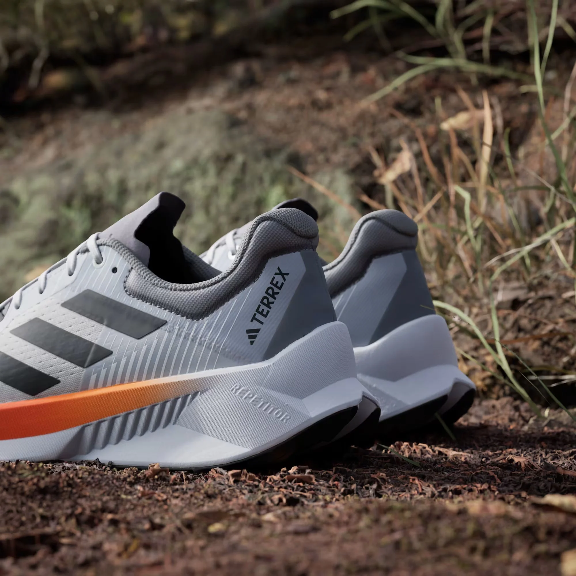 Adidas Terrex Men's Soulstride Flow Trail Running Shoes Dash Grey/Carbon/Semi Impact Orange JR7065 - Image 9