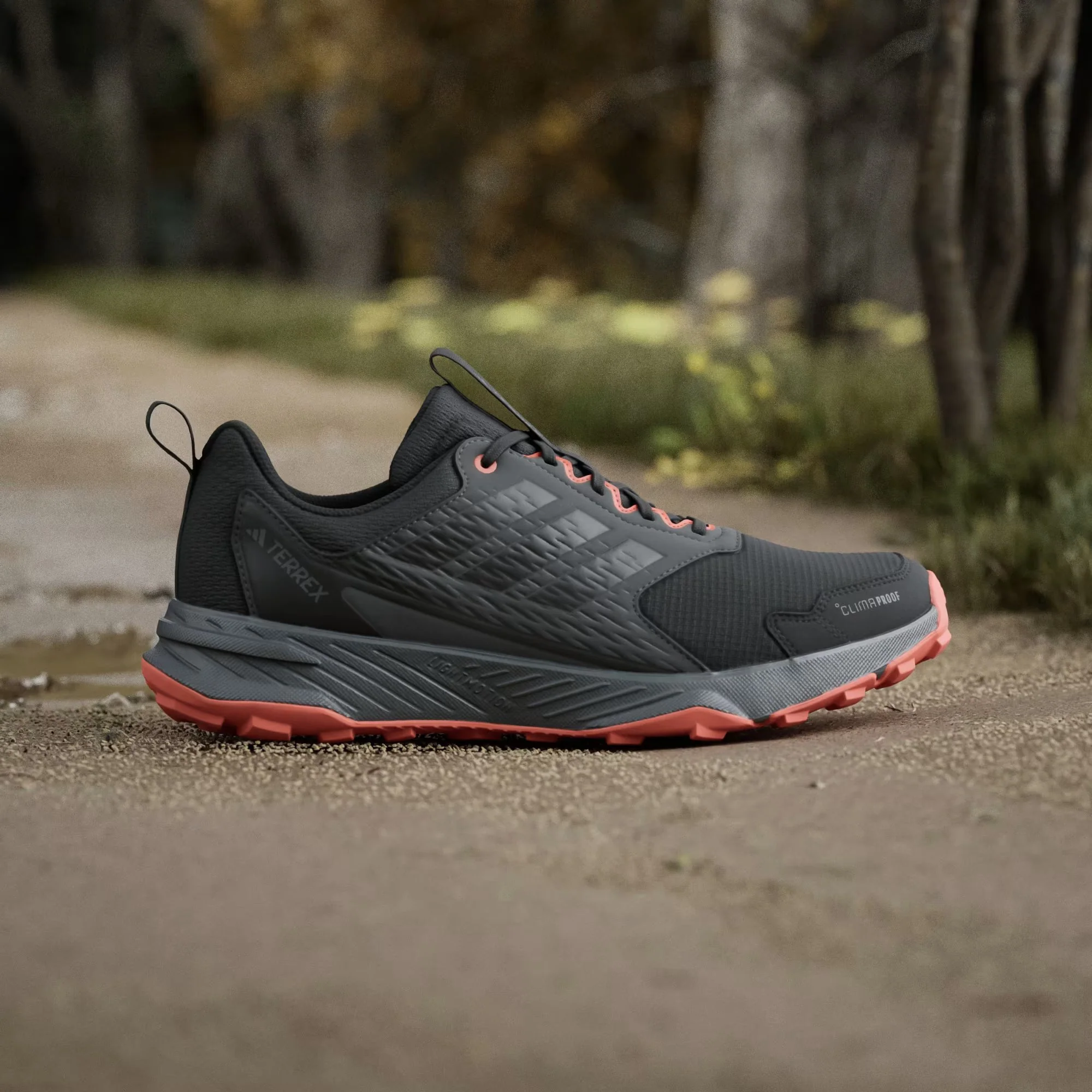 Adidas Terrex Men's Tracefinder 2 Climaproof Trail Running Shoes Core Black/Core Black/Semi Impact Orange JR9134 - Image 2