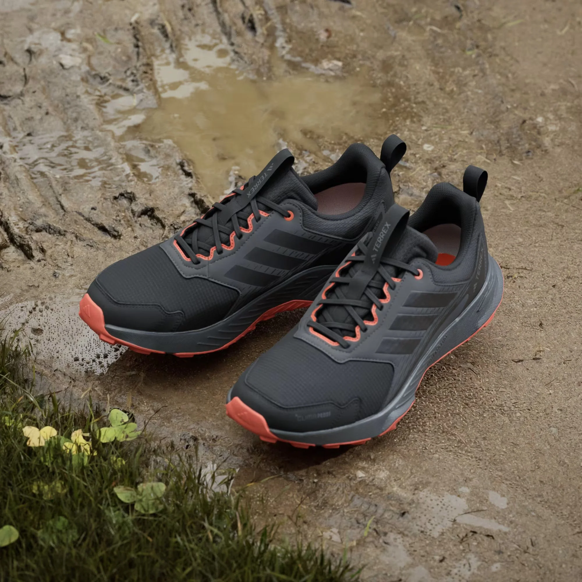 Adidas Terrex Men's Tracefinder 2 Climaproof Trail Running Shoes Core Black/Core Black/Semi Impact Orange JR9134 - Image 4