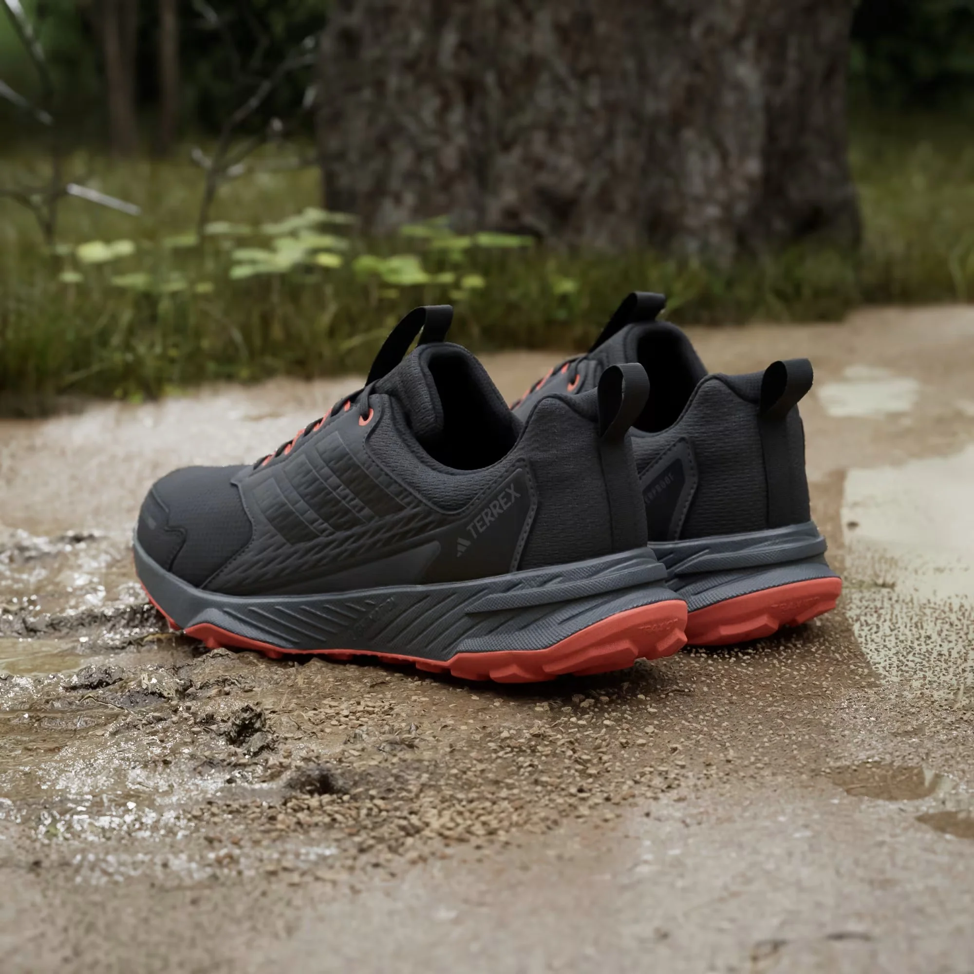 Adidas Terrex Men's Tracefinder 2 Climaproof Trail Running Shoes Core Black/Core Black/Semi Impact Orange JR9134 - Image 5