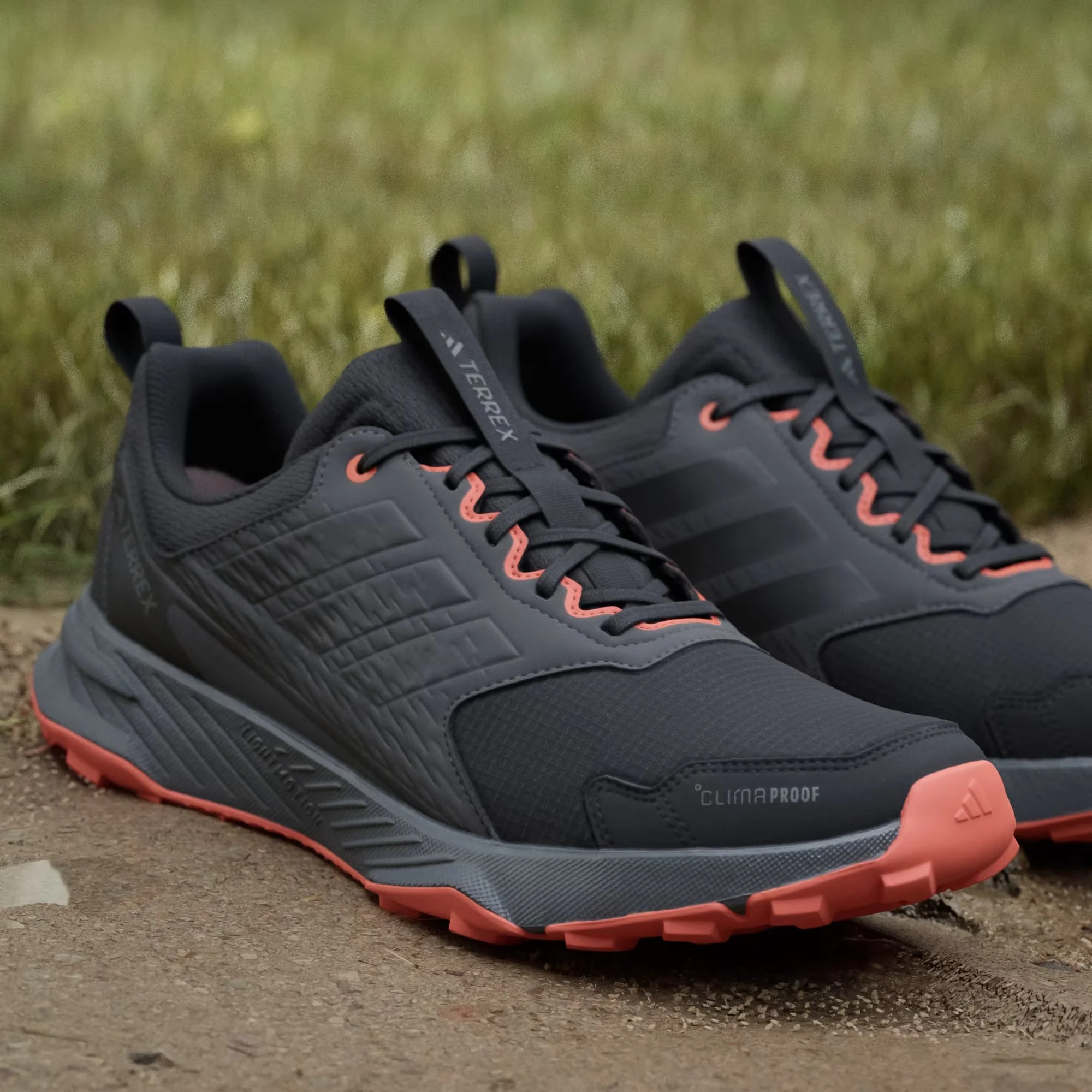 Adidas Terrex Men's Tracefinder 2 Climaproof Trail Running Shoes Core Black/Core Black/Semi Impact Orange JR9134 - Image 8