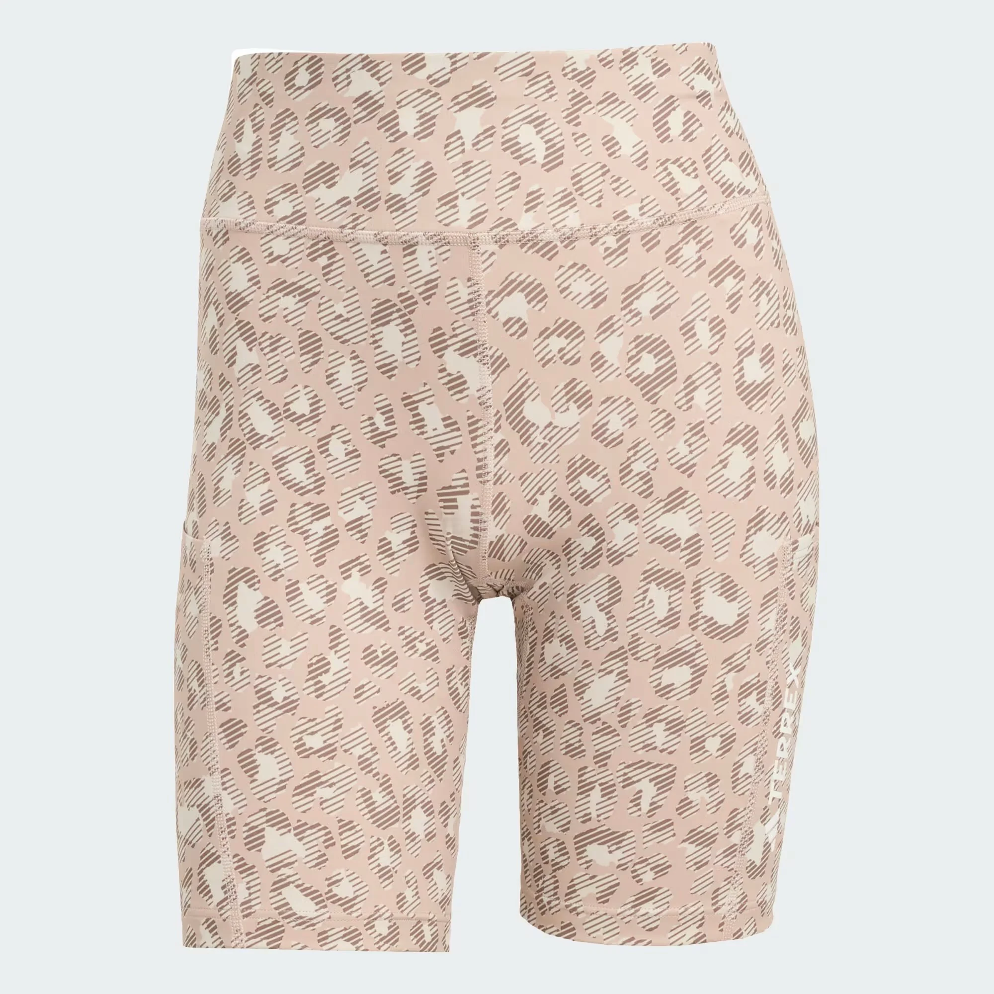 Adidas Terrex Women's Multi 8inch Printed Tight Shorts Beige/Wonder Taupe/Trace Brown KF3590 - Image 4