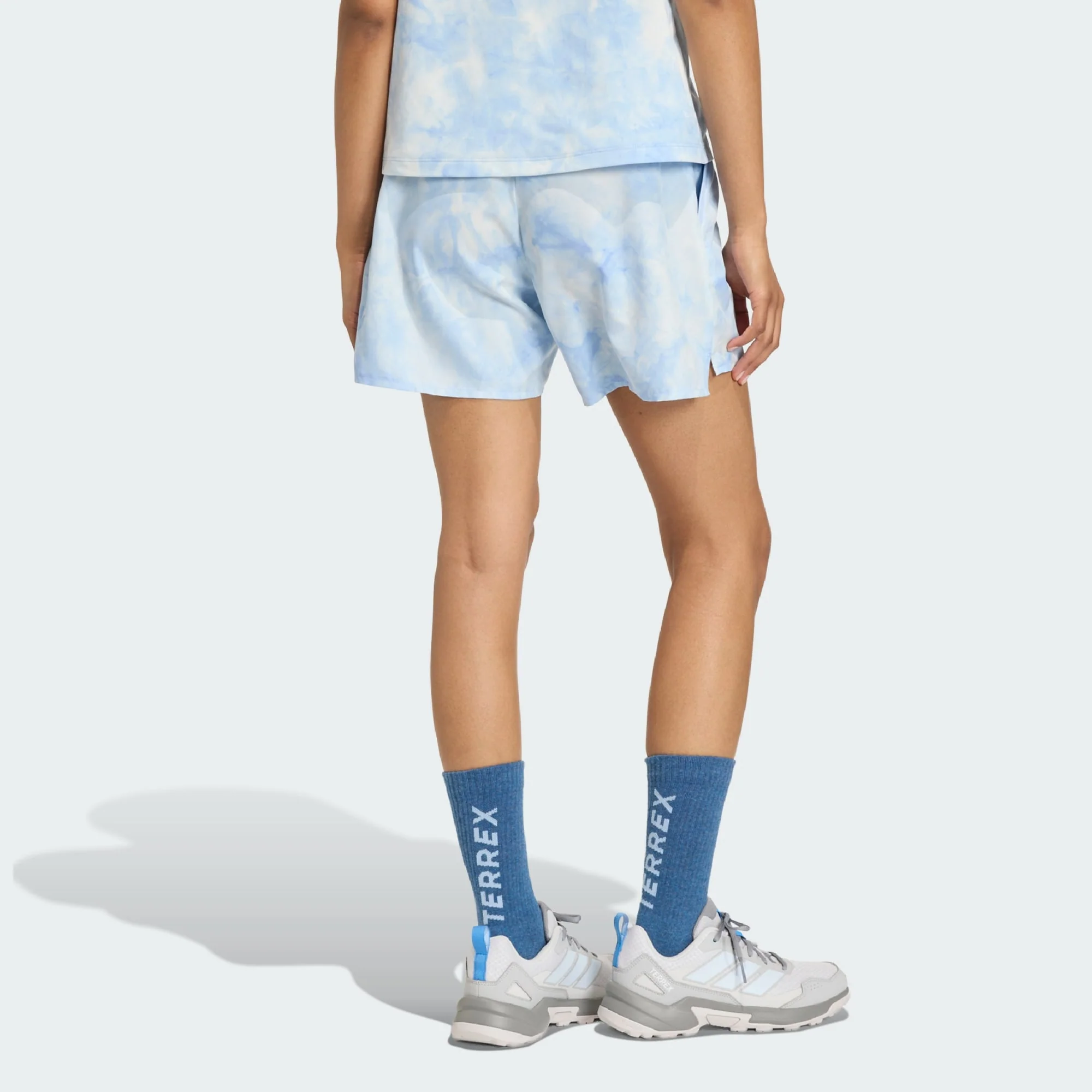 Adidas Terrex Women's Multi Spray Dye CLIMA365 Outdoor Shorts White / Glow Blue KF5742 - Image 3