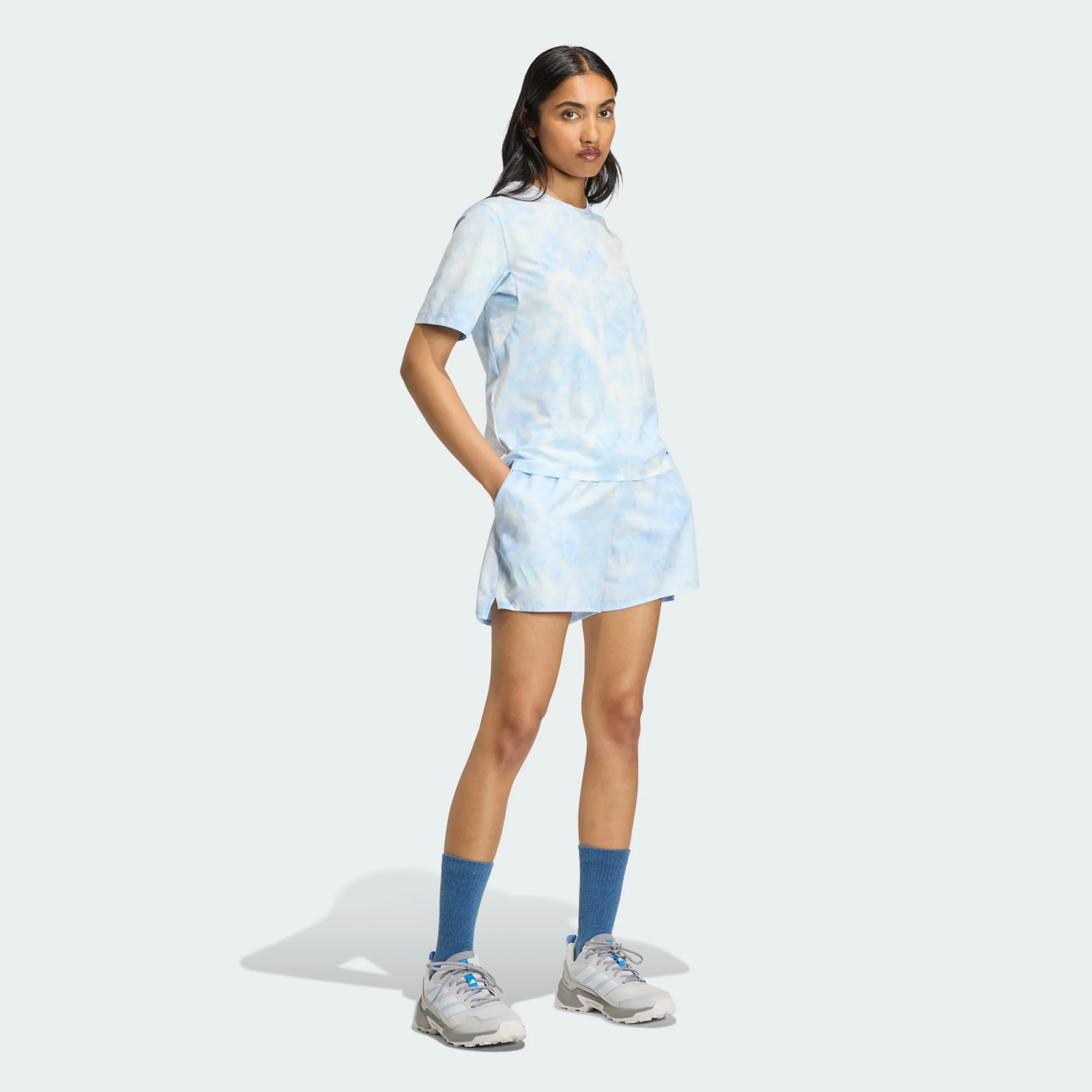 Adidas Terrex Women's Multi Spray Dye CLIMA365 Outdoor Shorts White / Glow Blue KF5742 - Image 4