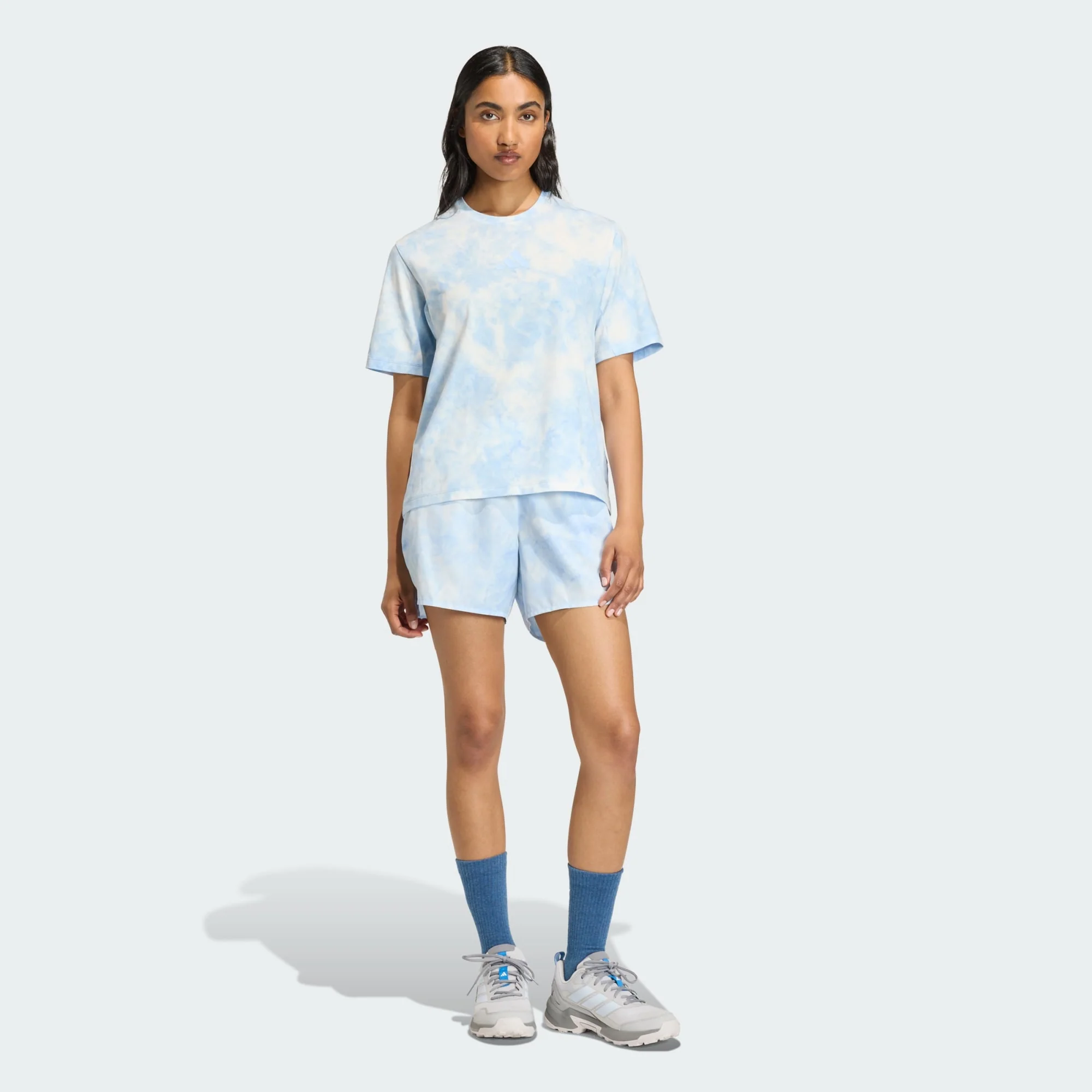 Adidas Terrex Women's Multi Spray Dye CLIMA365 Outdoor Shorts White / Glow Blue KF5742 - Image 5