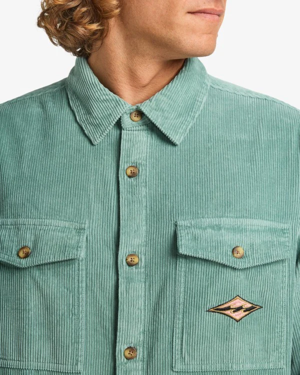 Billabong Men's Bong Days Long Sleeve Corduroy Shirt Sagebrush EBYWT03015-BMR0 - Image 2