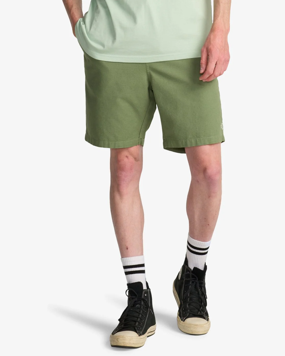Billabong Men's Larry Linen Elasticated Shorts Moss Green EBYWS00135-GLW0