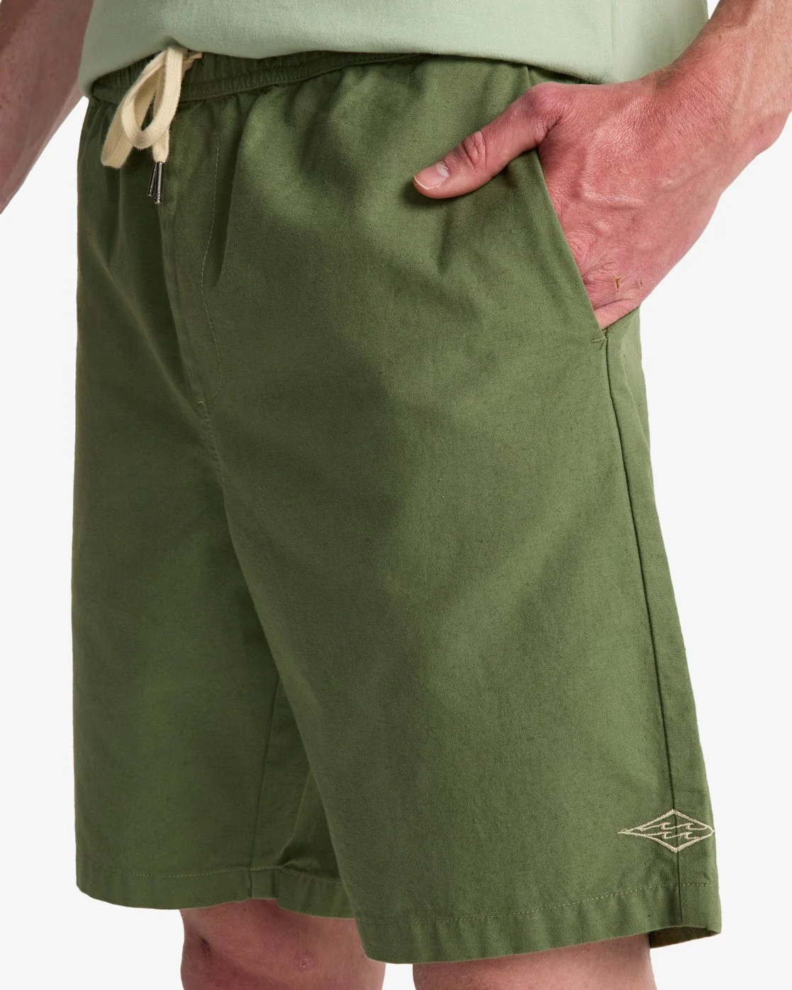 Billabong Men's Larry Linen Elasticated Shorts Moss Green EBYWS00135-GLW0 - Image 4
