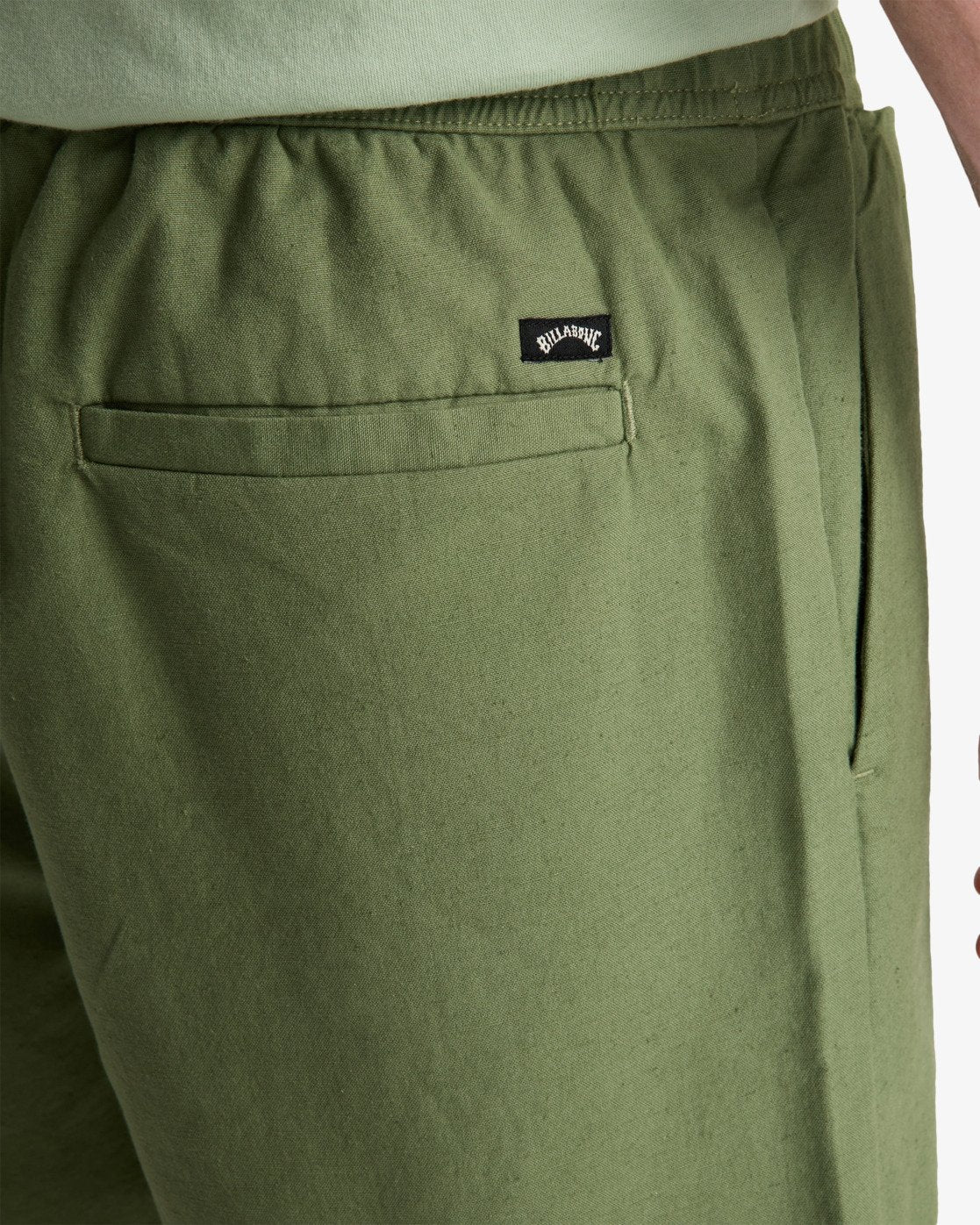 Billabong Men's Larry Linen Elasticated Shorts Moss Green EBYWS00135-GLW0 - Image 5