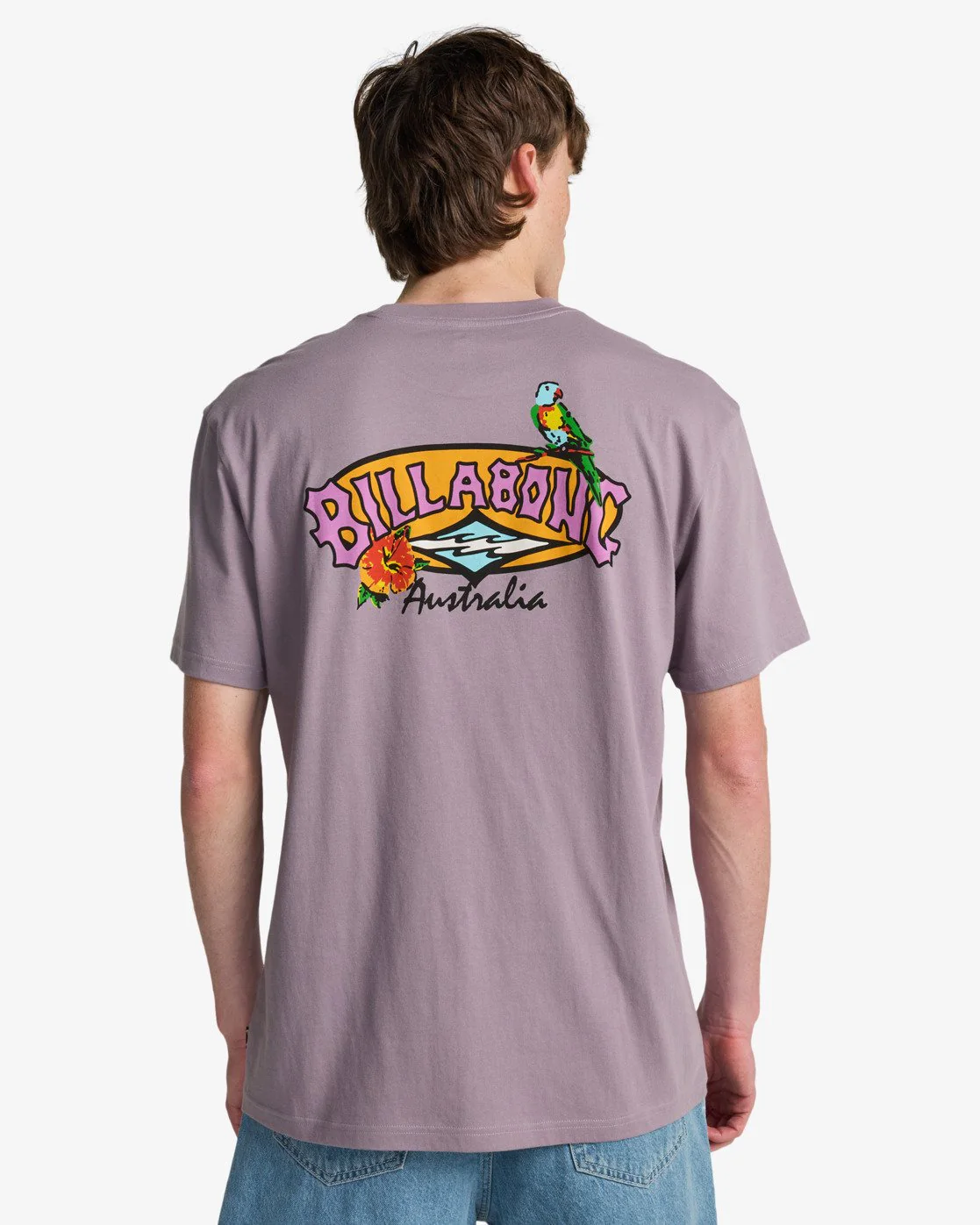 Billabong Men's Origin Short Sleeve T-Shirt Purple Ash EBYZT00520-SKW0 - Image 3