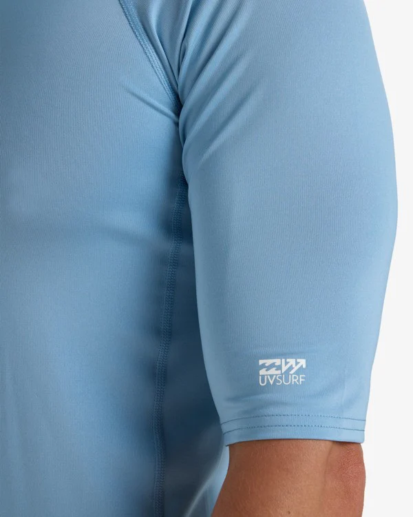 Billabong Men's Waves All Day UV Short Sleeve Rash Vest Sky Blue EBYWR00101-BJD0 - Image 3