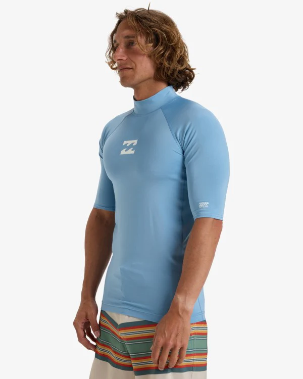 Billabong Men's Waves All Day UV Short Sleeve Rash Vest Sky Blue EBYWR00101-BJD0 - Image 5