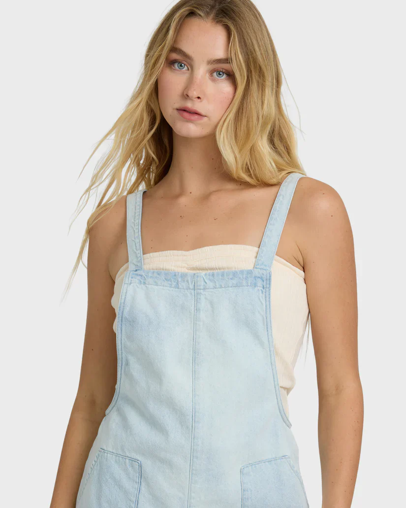 Billabong Women's Beach Crush Denim Overalls Blue Mist BL000176-BMT - Image 4