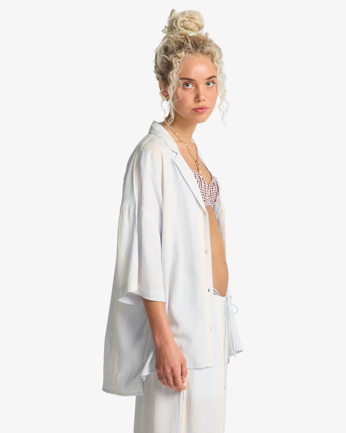 Billabong Women's Beach Side Short Sleeve Shirt Mist Blue EBJWT00121-MBU - Image 2