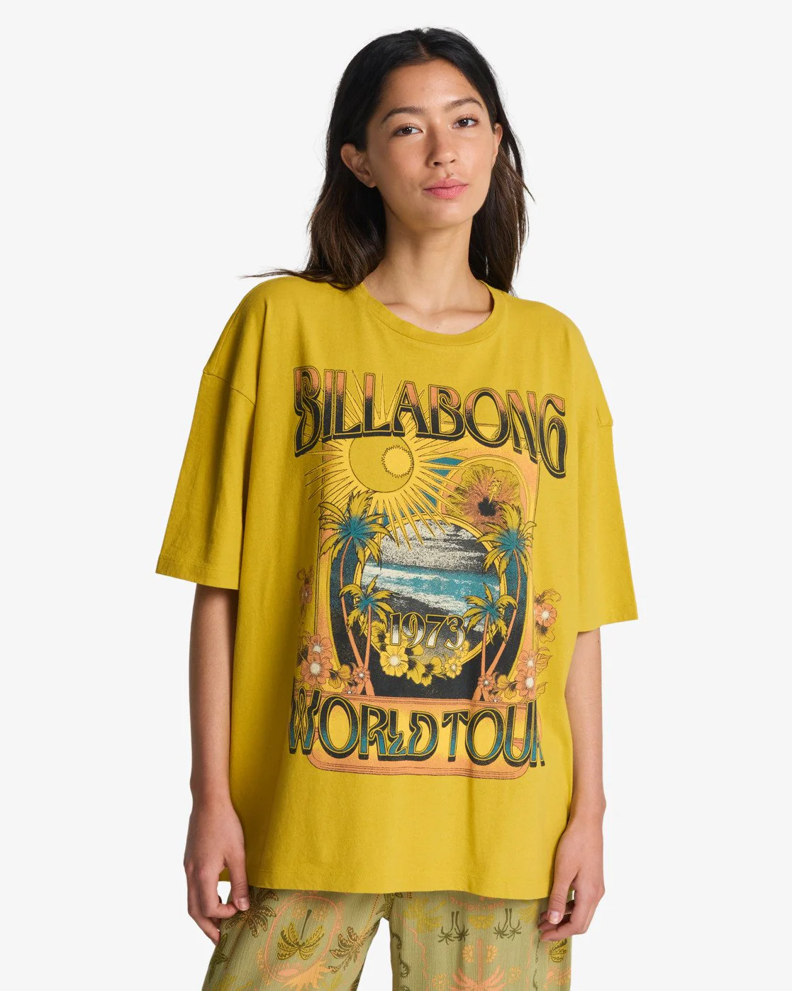 Billabong Women's Between Night & Dawn T-Shirt Sulfur EBJZT00580-YKN0