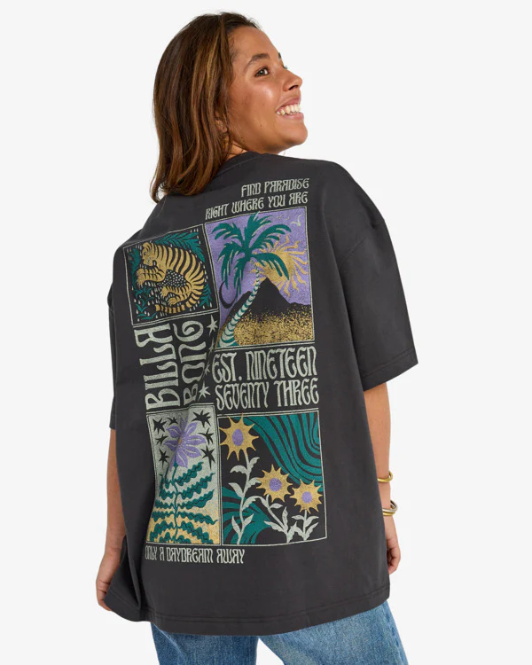 Billabong Women's Daydream Away T-Shirt Off Black EBJZT00482-OFB - Image 2