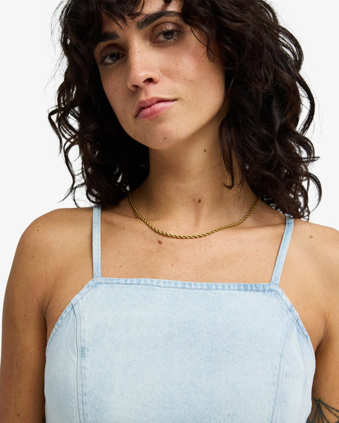 Billabong Women's Jade Saltwashed Denim Dress Blue Mist 24B131600-BMT - Image 4