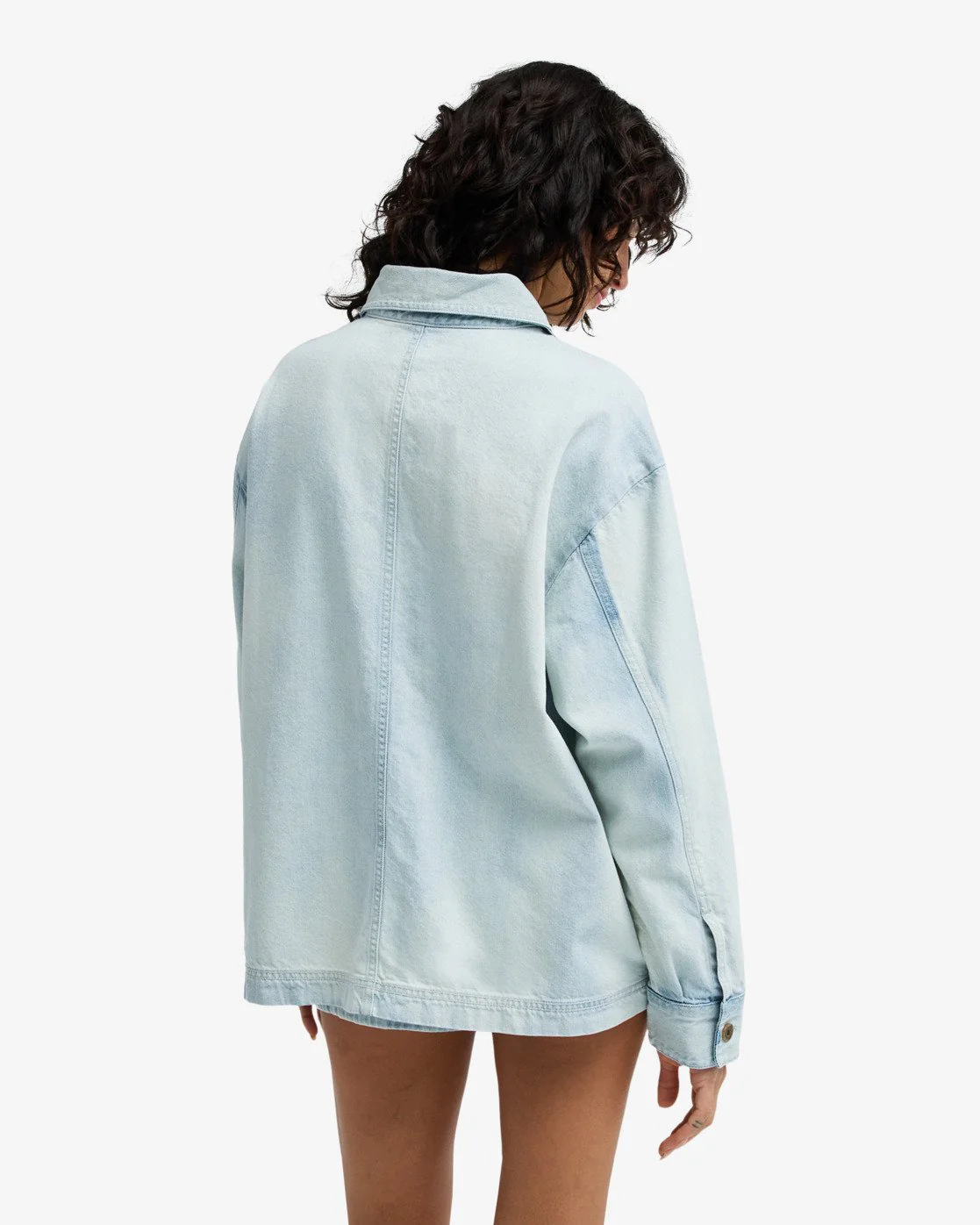 Billabong Women's Jade Saltwashed Oversized Overshirt Blue Mist 24B051601-BMT - Image 2
