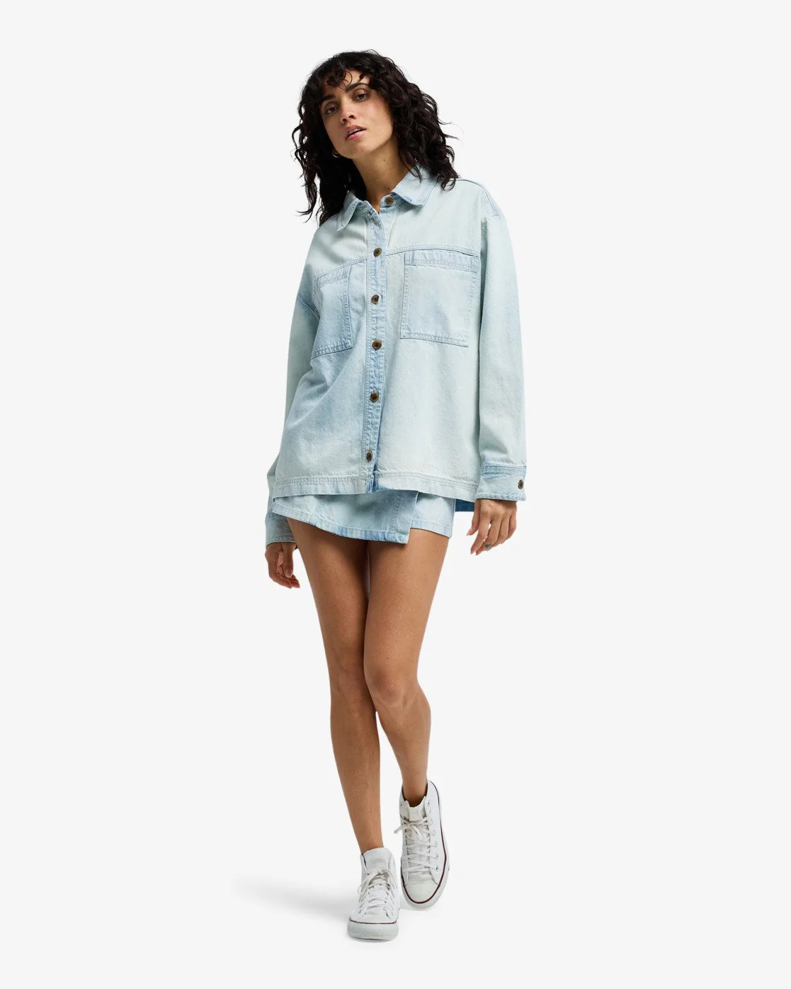 Billabong Women's Jade Saltwashed Oversized Overshirt Blue Mist 24B051601-BMT - Image 5