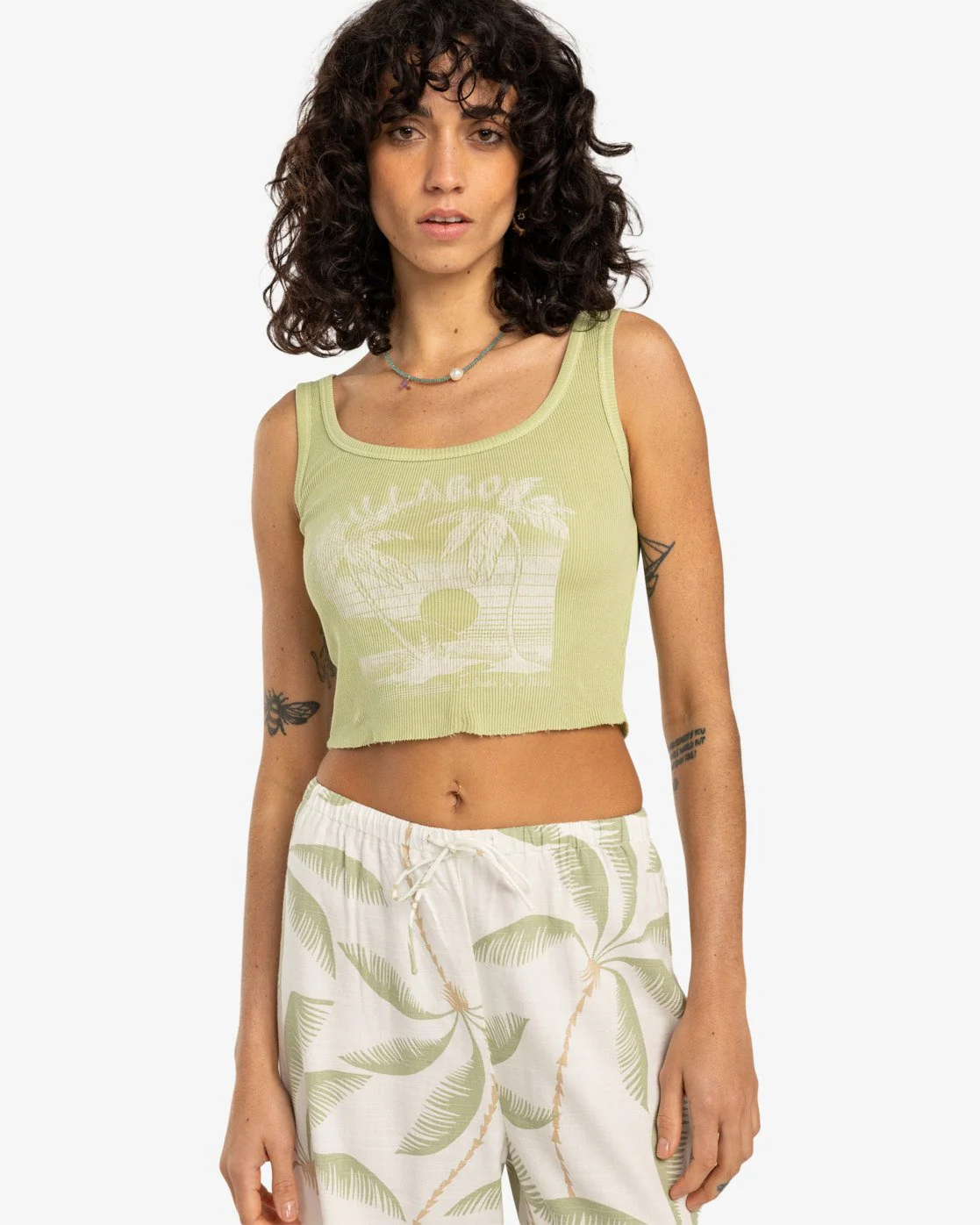 Billabong Women's Nice Feelings Tank Top Pistachio EBJZT00439-GFM0