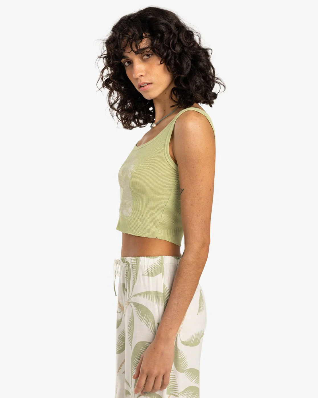 Billabong Women's Nice Feelings Tank Top Pistachio EBJZT00439-GFM0 - Image 3