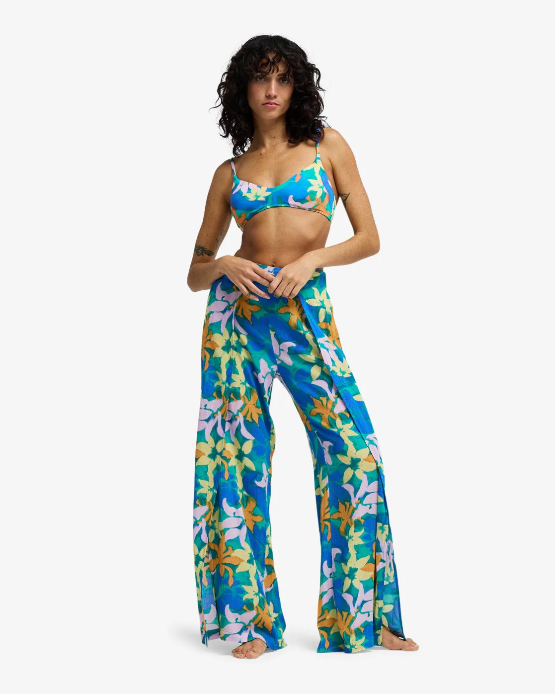 Billabong Women's Split Spirit Relaxed Fit Pants Agua Flores EBJNP00127-BLY6 - Image 5