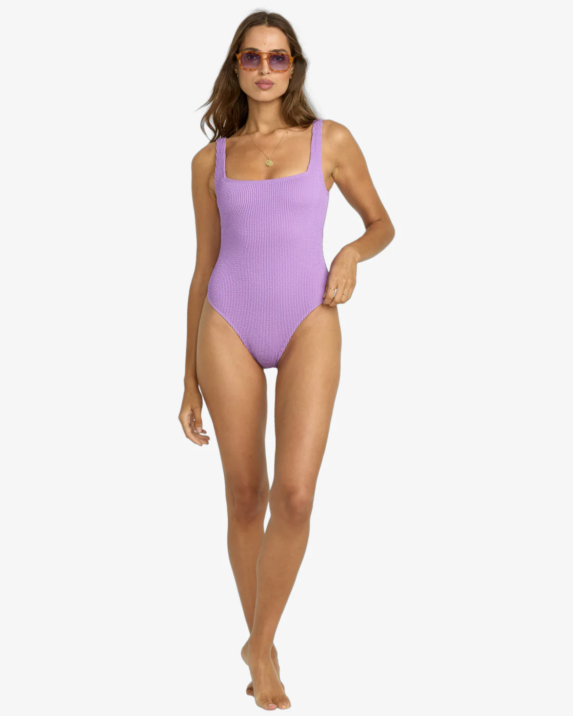 Billabong Women's Summer High Square Neck One-Piece Swimsuit Paradise Purple 24O301509-PPL - Image 4