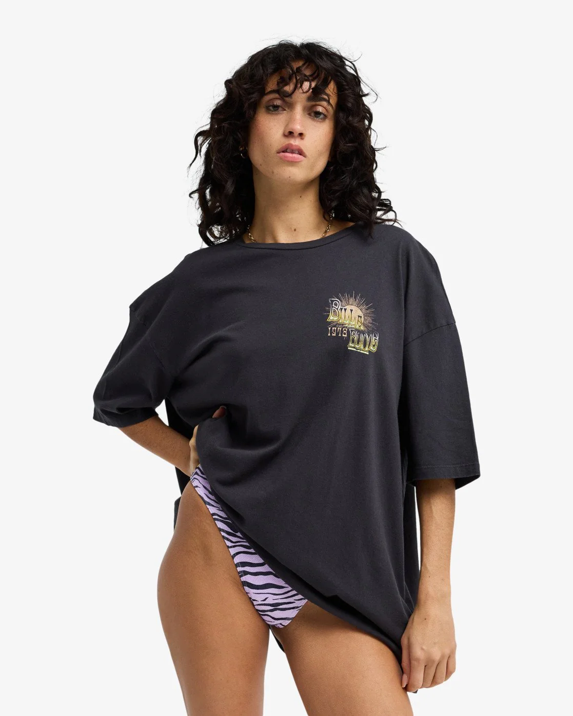 Billabong Women's Sun Chasing Short Sleeve T-Shirt Off Black EBJZT00581-OFB