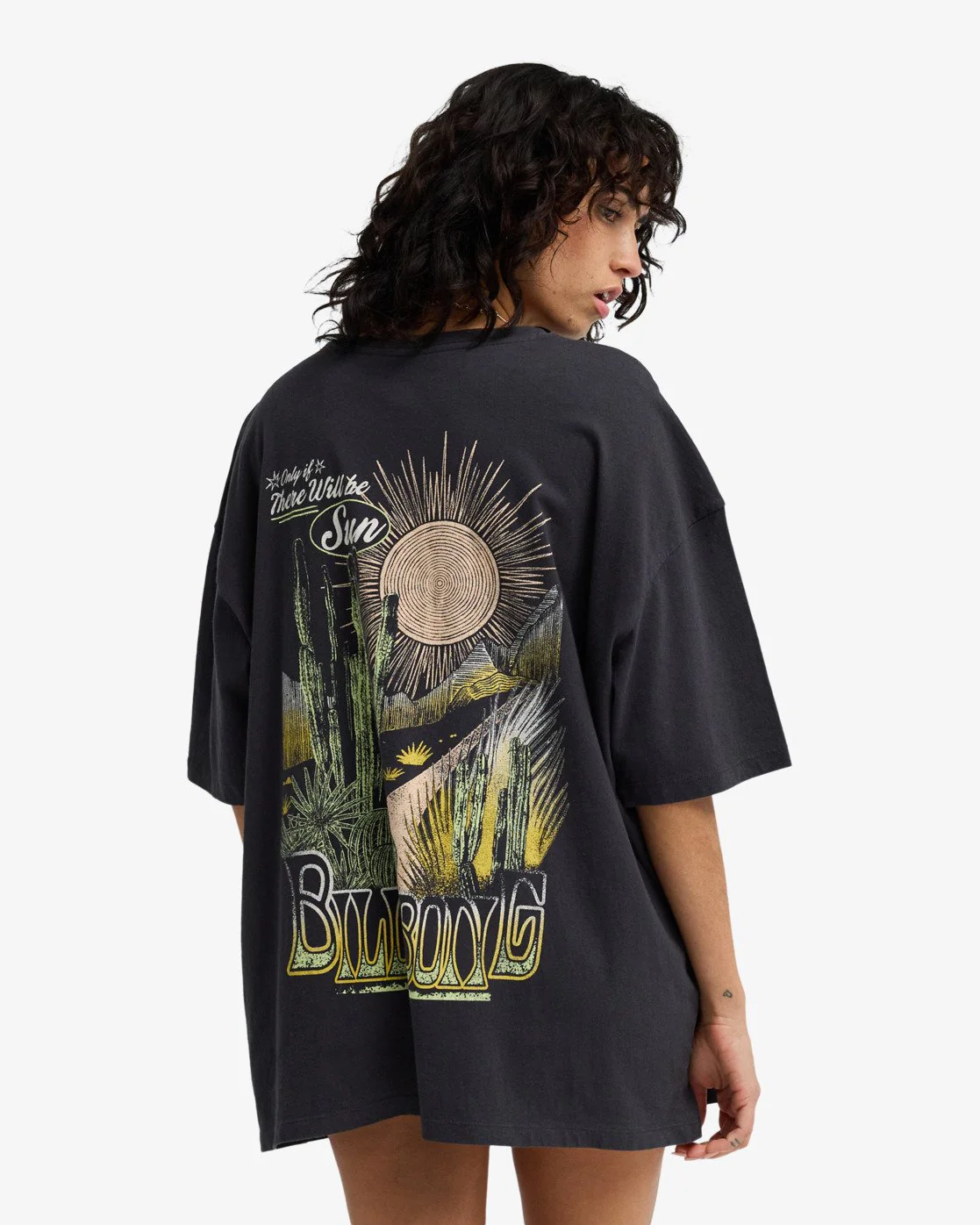 Billabong Women's Sun Chasing Short Sleeve T-Shirt Off Black EBJZT00581-OFB - Image 2