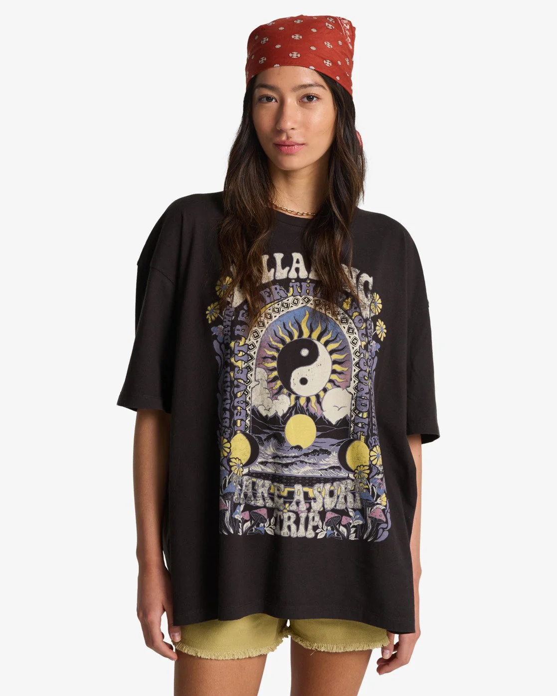 Billabong Women's Surf Trip Short Sleeve T-Shirt Off Black EBJZT00593-OFB