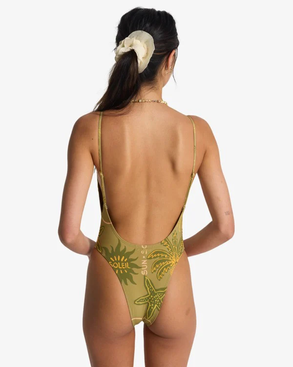 Billabong Women's Vaca Soleil Deep V One-Piece Swimsuit Cedar 24O301607-CED - Image 2