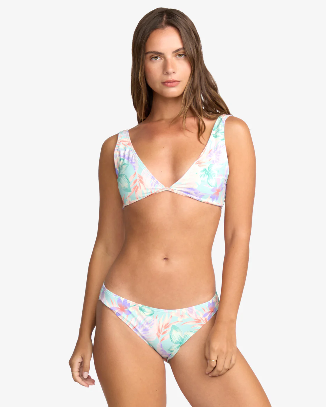 Billabong Women's Wave Haze Medium Coverage Bikini Top Coastal Blue 24O171501-CBL