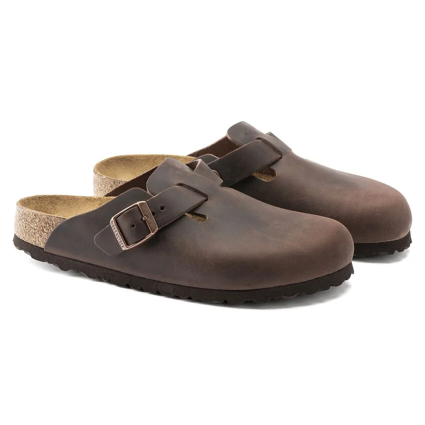 Birkenstock Men's Boston Natural Leather Oiled Habana 0860131 - Image 5