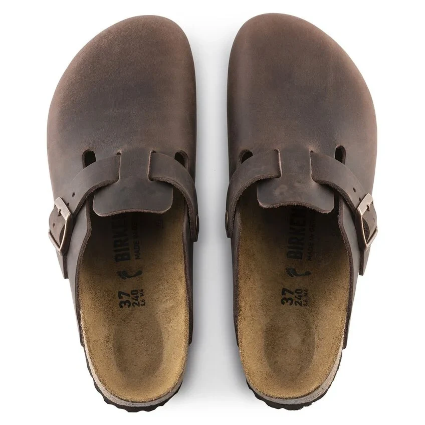Birkenstock Men's Boston Natural Leather Oiled Habana 0860131 - Image 7
