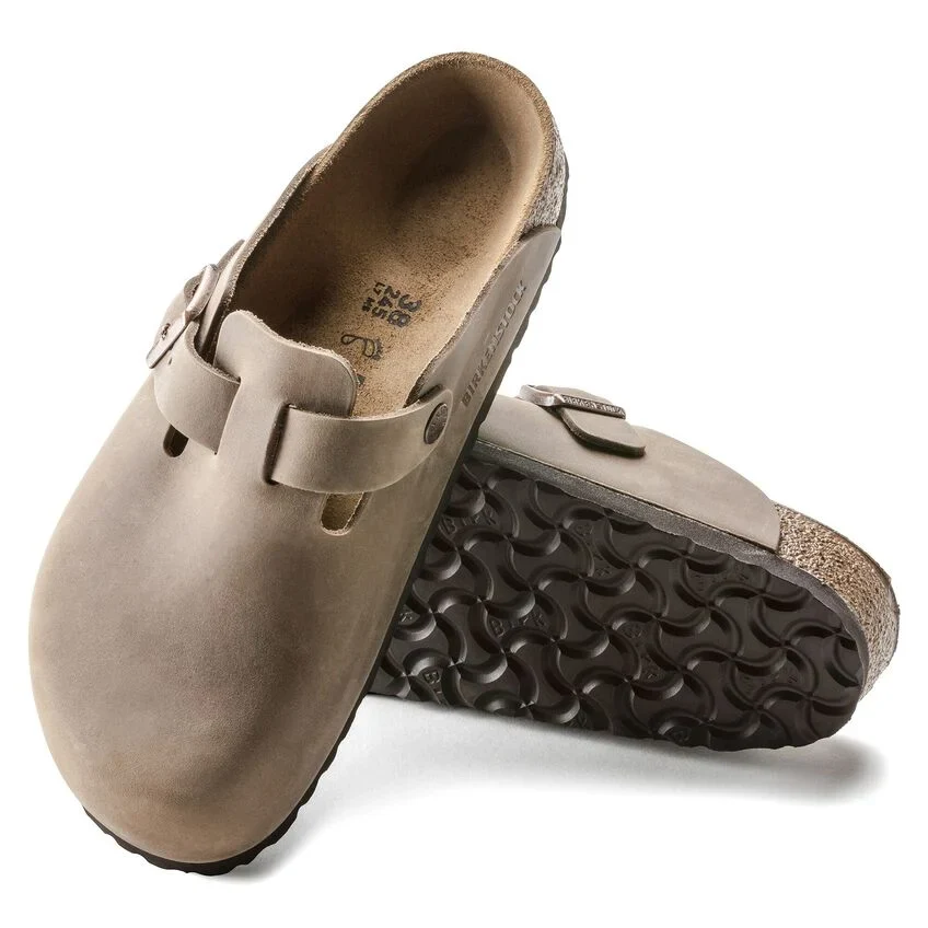 Birkenstock Men's Boston Natural Leather Oiled Tobacco Brown 0960811 - Image 4