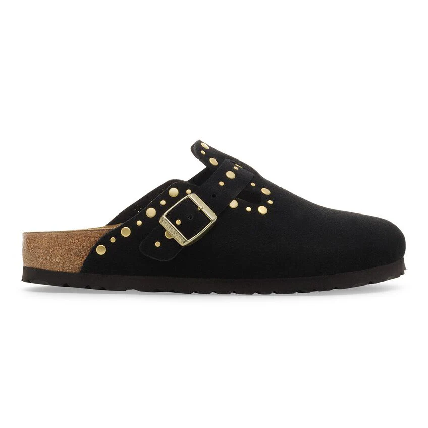 Birkenstock Unisex Boston Rivets Suede Leather Black 1030453 - Image 5