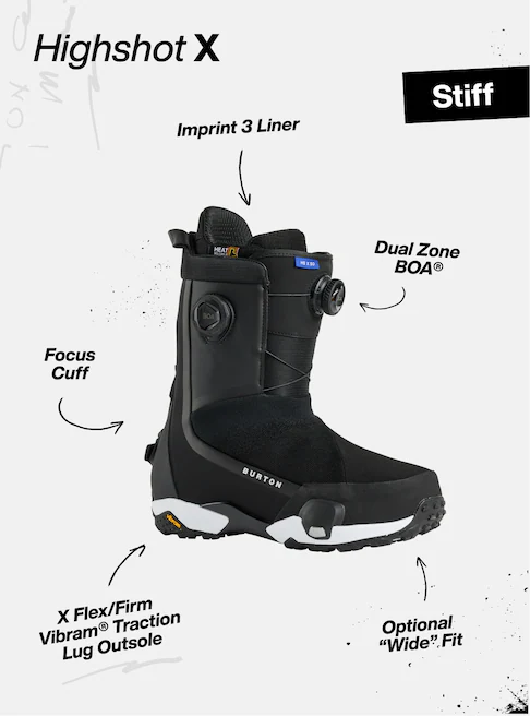 Burton Men's Highshot X Step On® Wide Snowboard Boots Black 3029610A02WD011 - Image 4