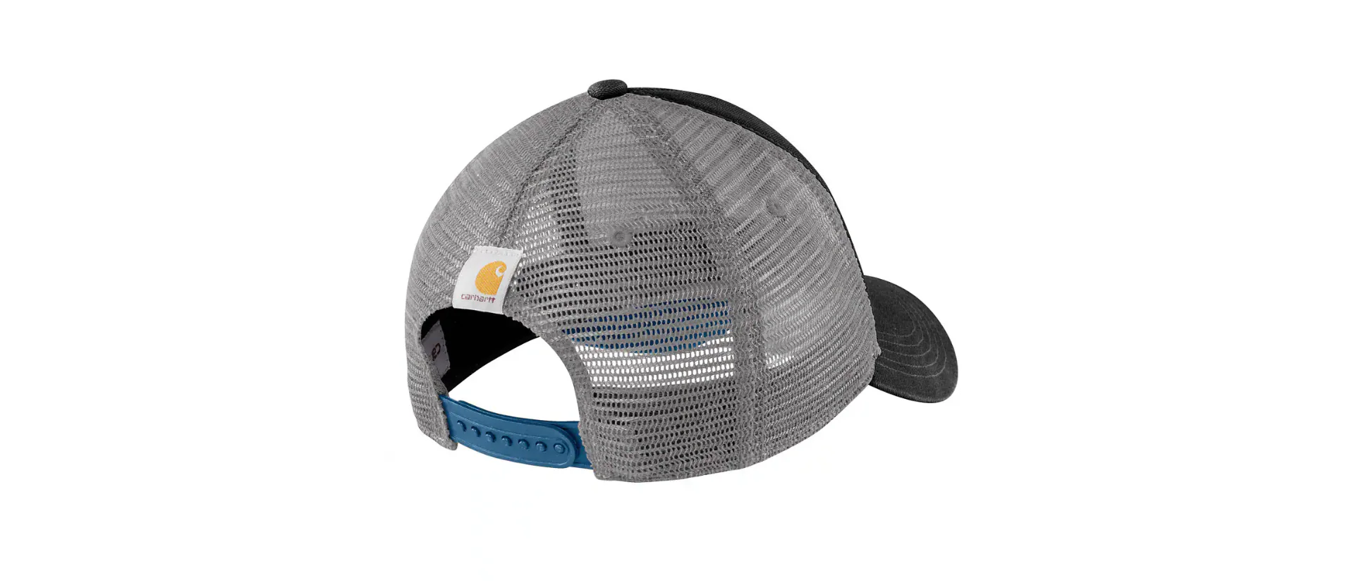Carhartt Men's Canvas Mesh-Back Logo Graphic Cap Black/Dark Horizon Blue 101195-N41 - Image 2