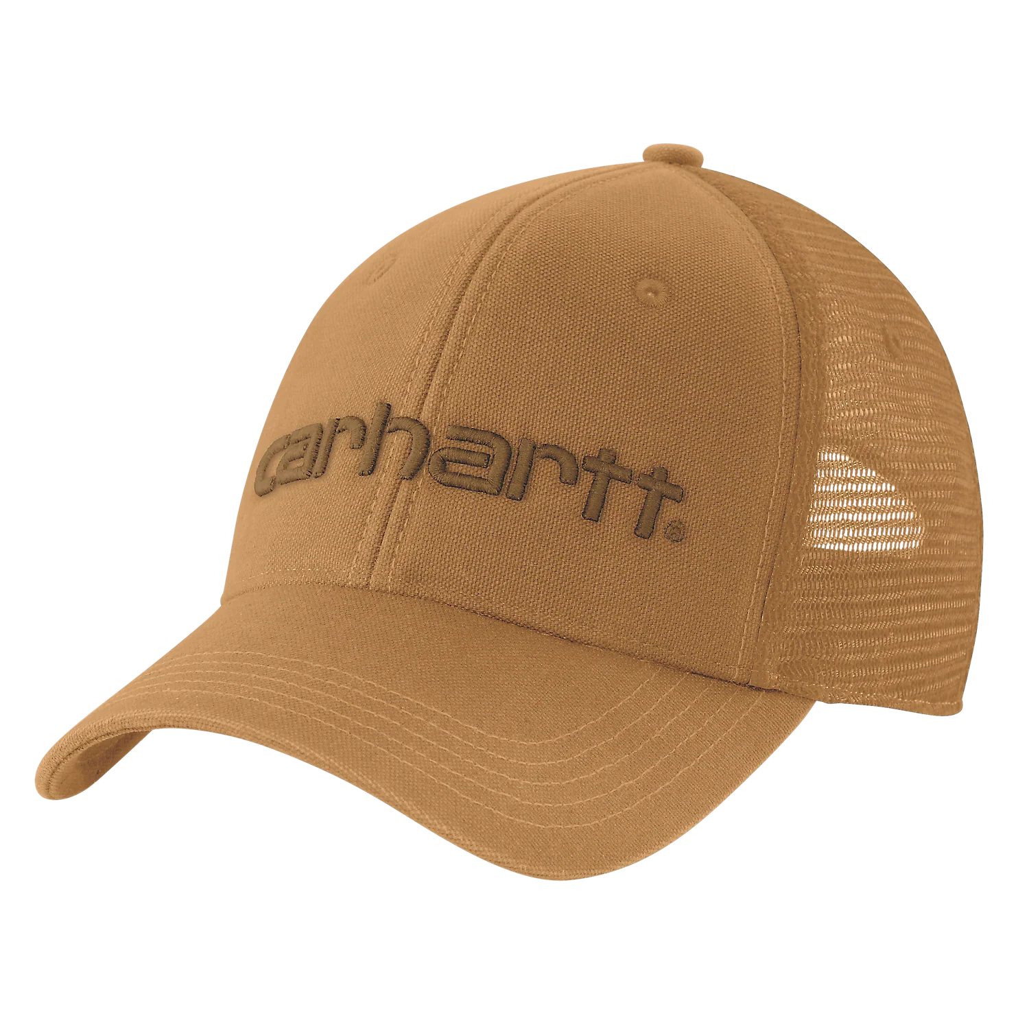 Carhartt Men's Canvas Mesh-Back Logo Graphic Cap Brown 101195-B75