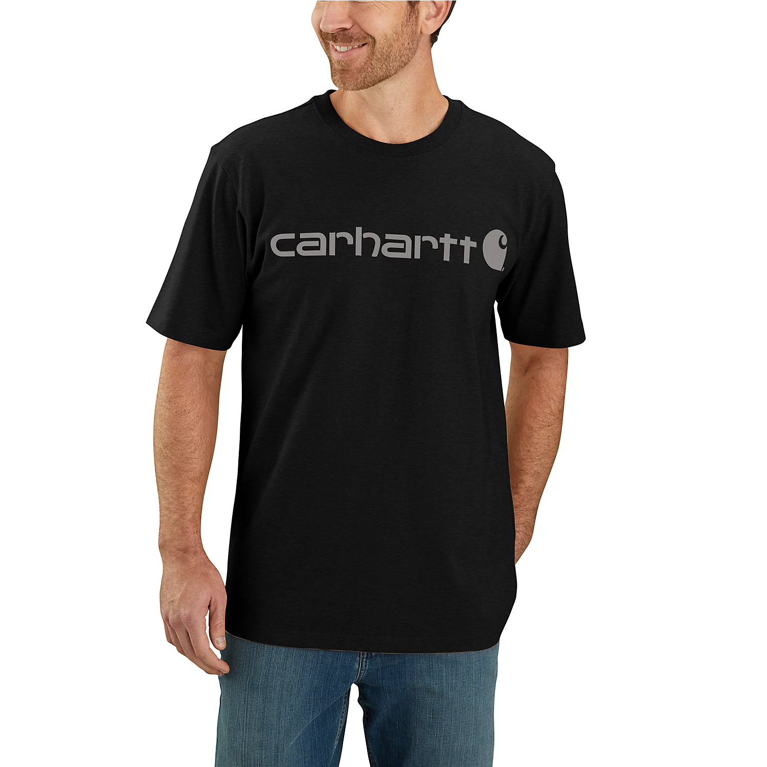Carhartt Men's Dearborn Relaxed Logo T-Shirt Black/Gray 103361-N21