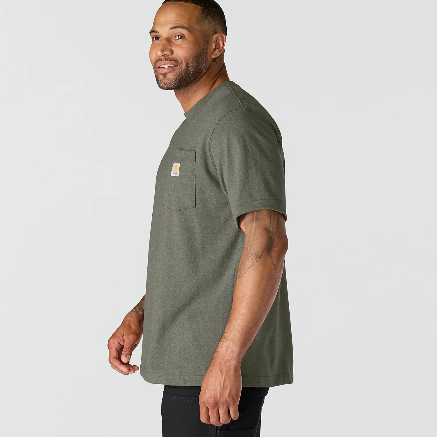 Carhartt Men's Dearborn Relaxed Pocket T-Shirt Dusty Olive 103296-DOV - Image 3