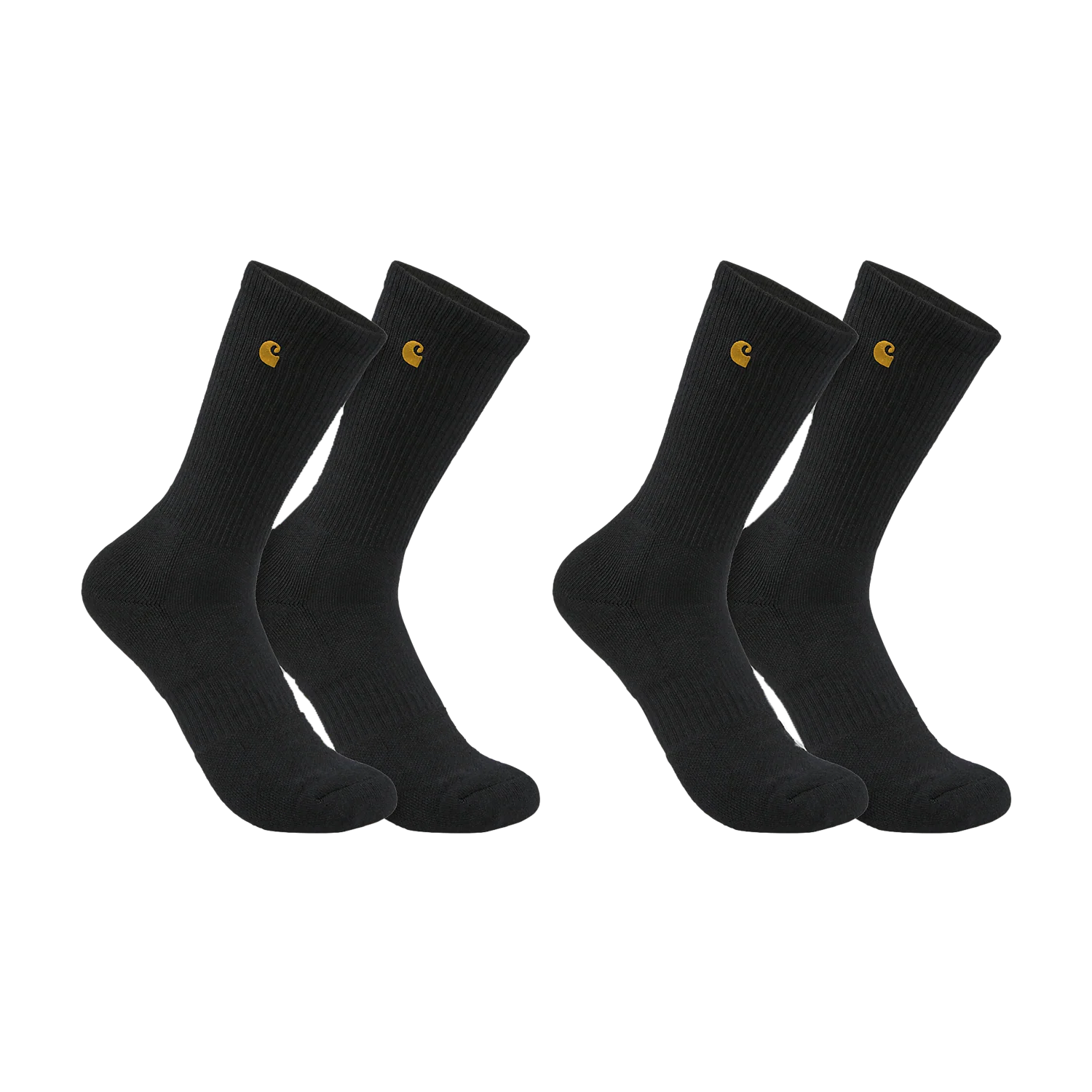 Carhartt Men's Force™ Midweight Crew Socks (2 Pack) Black SC2252M-BLK