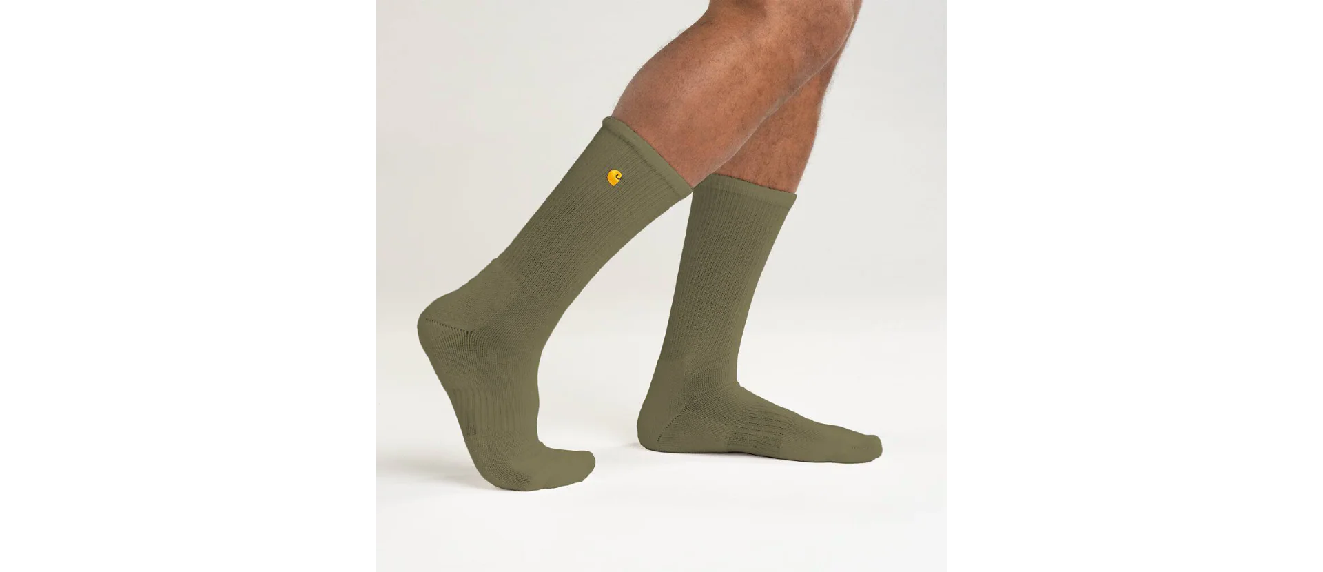 Carhartt Men's Force™ Midweight Crew Socks (2 Pack) Green Olive SC2252M-GRN - Image 3