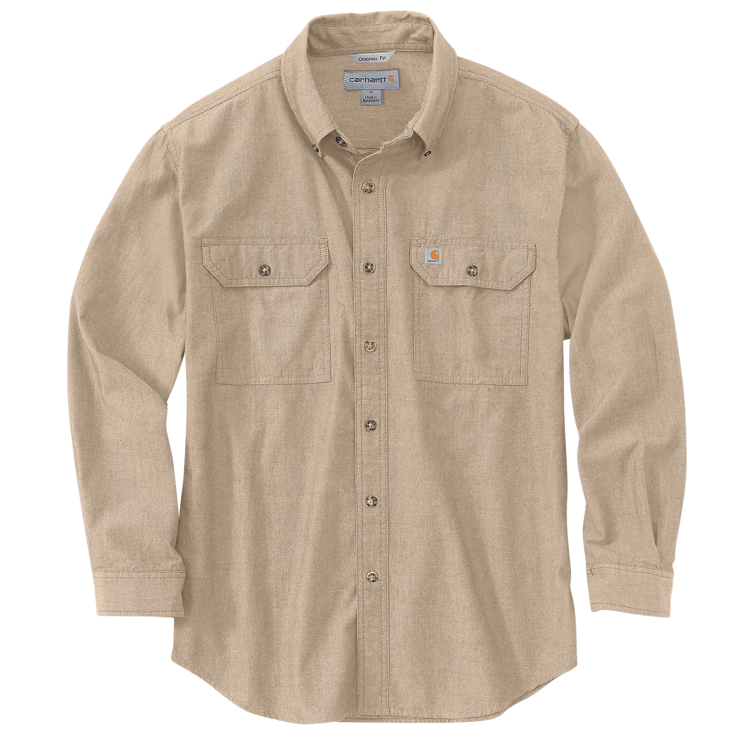 Carhartt Men's Fort Loose Long Sleeve Shirt Dark Tan Chambray 104368-256 - Image 2
