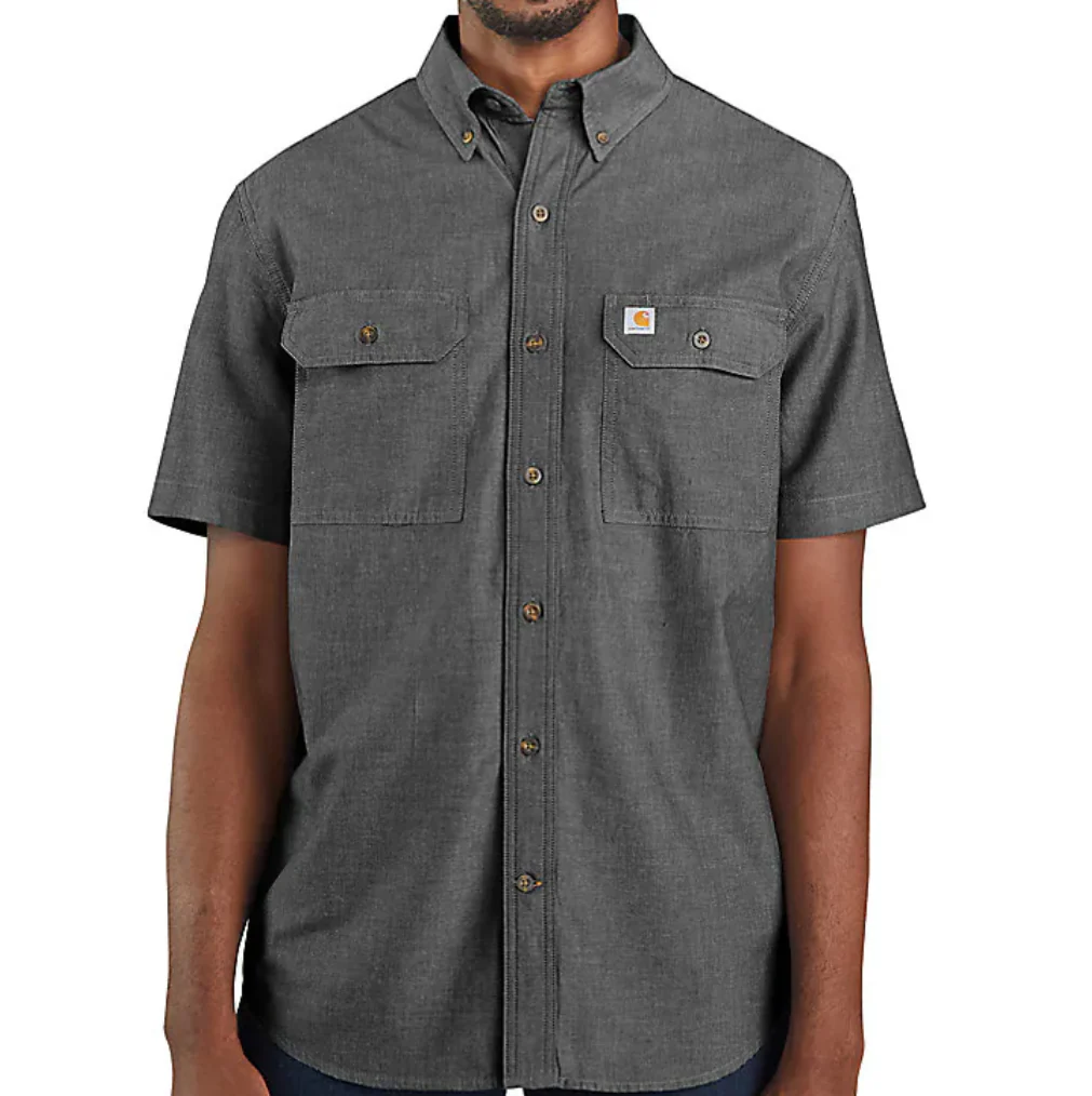 Carhartt Men's Fort Loose Short Sleeve Shirt Black Chambray 104369-BKC - Image 3