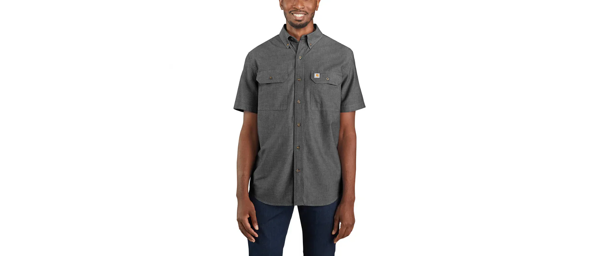Carhartt Men's Fort Loose Short Sleeve Shirt Black Chambray 104369-N74 - Image 2