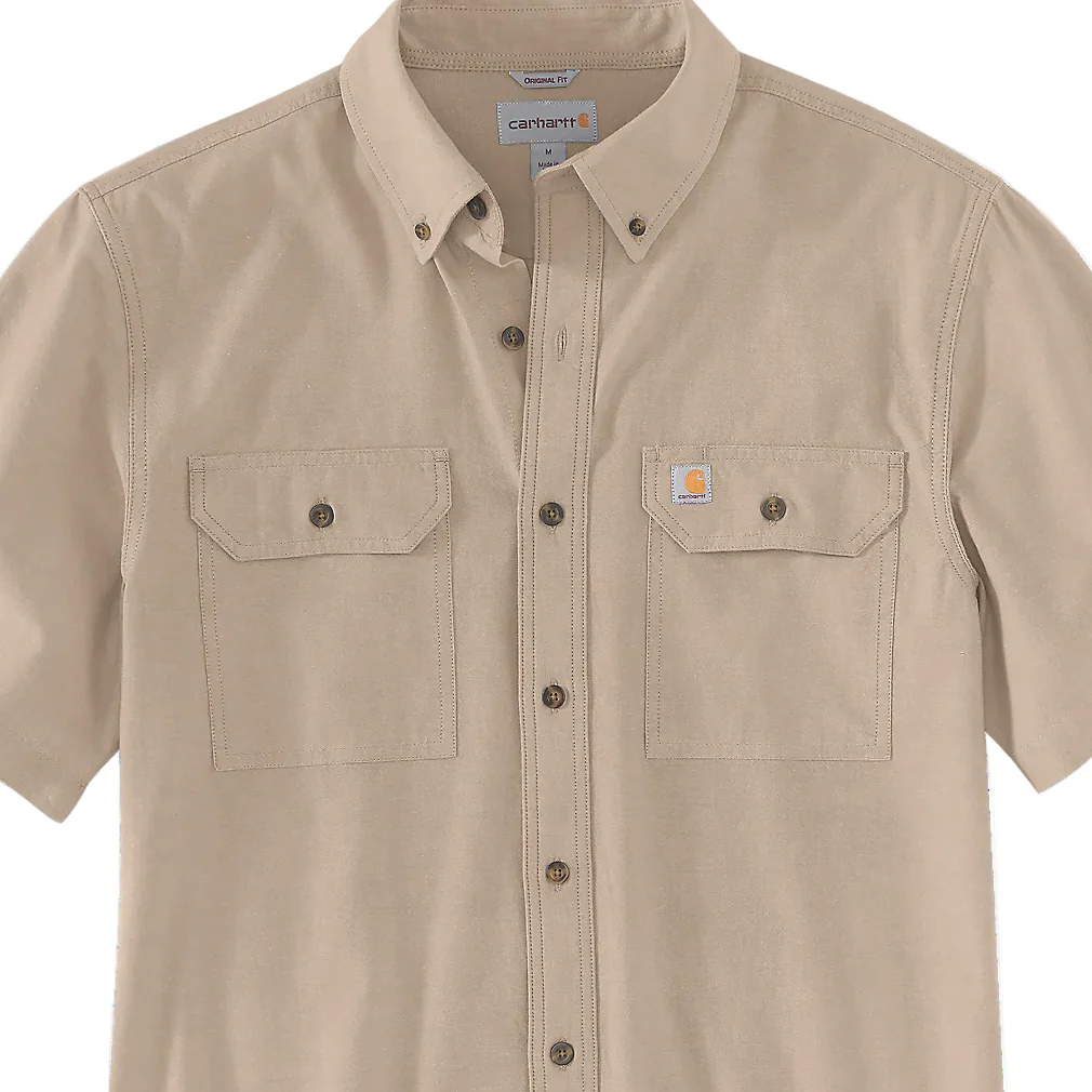 Carhartt Men's Fort Loose Short Sleeve Shirt Dark Tan Chambray 104369-256 - Image 4