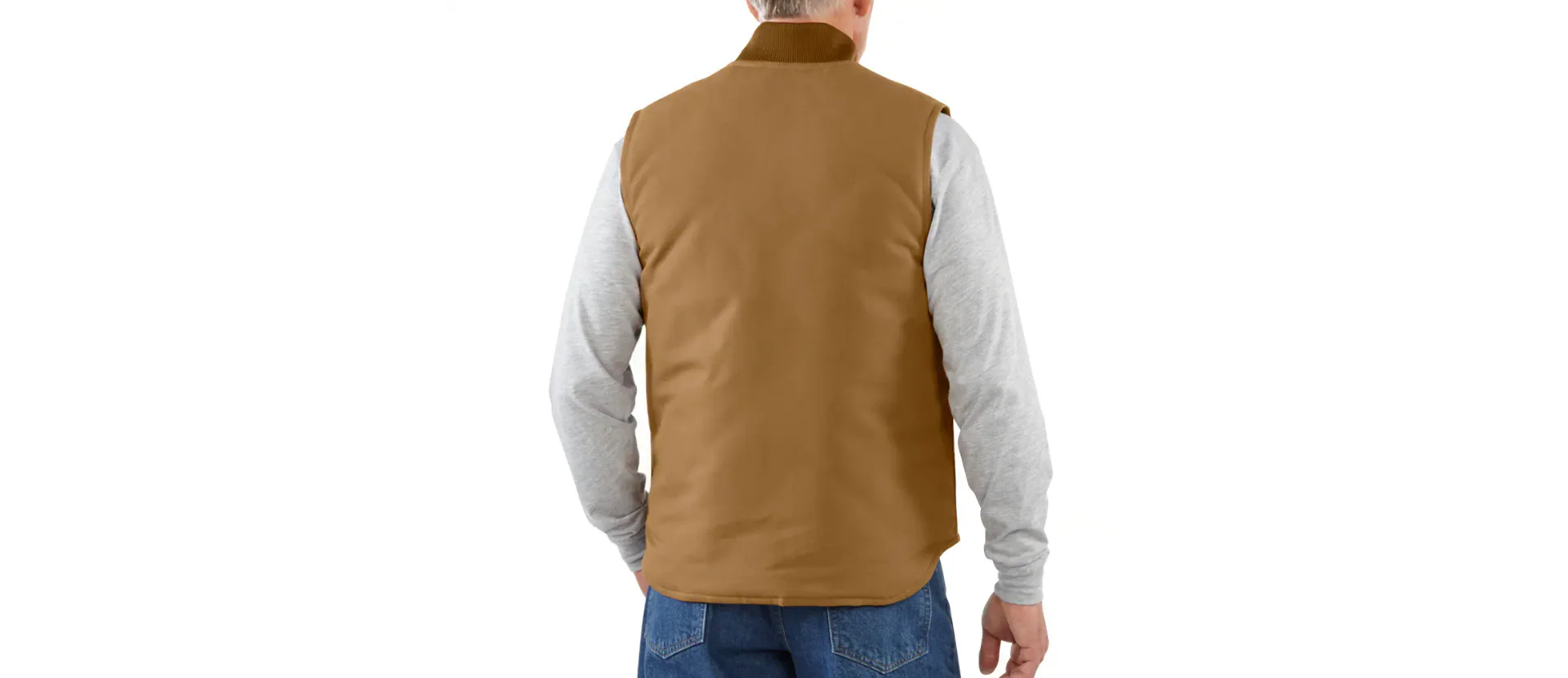 Carhartt Men's Iconic V01 Firm Duck Gilet Jacket Brown 106676-BRN - Image 2