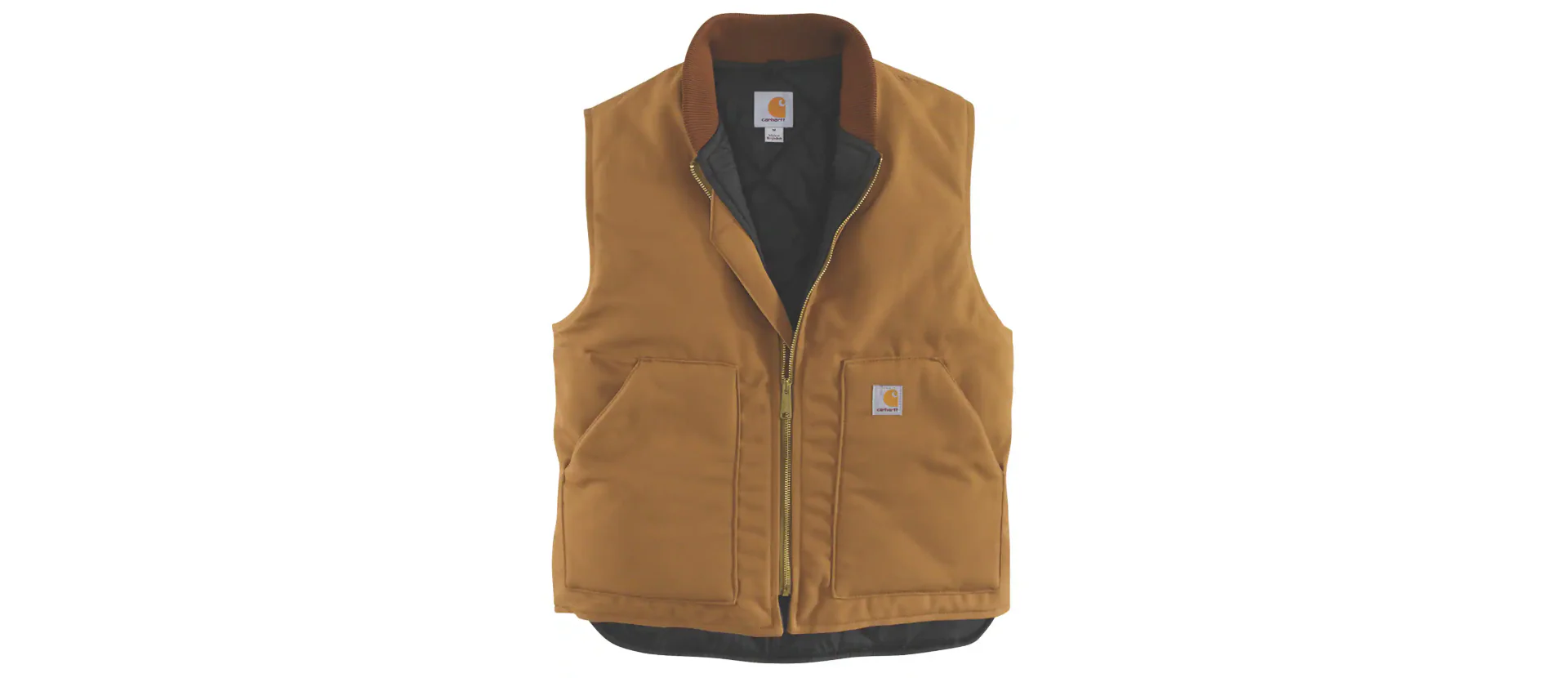 Carhartt Men's Iconic V01 Firm Duck Gilet Jacket Brown 106676-BRN - Image 4
